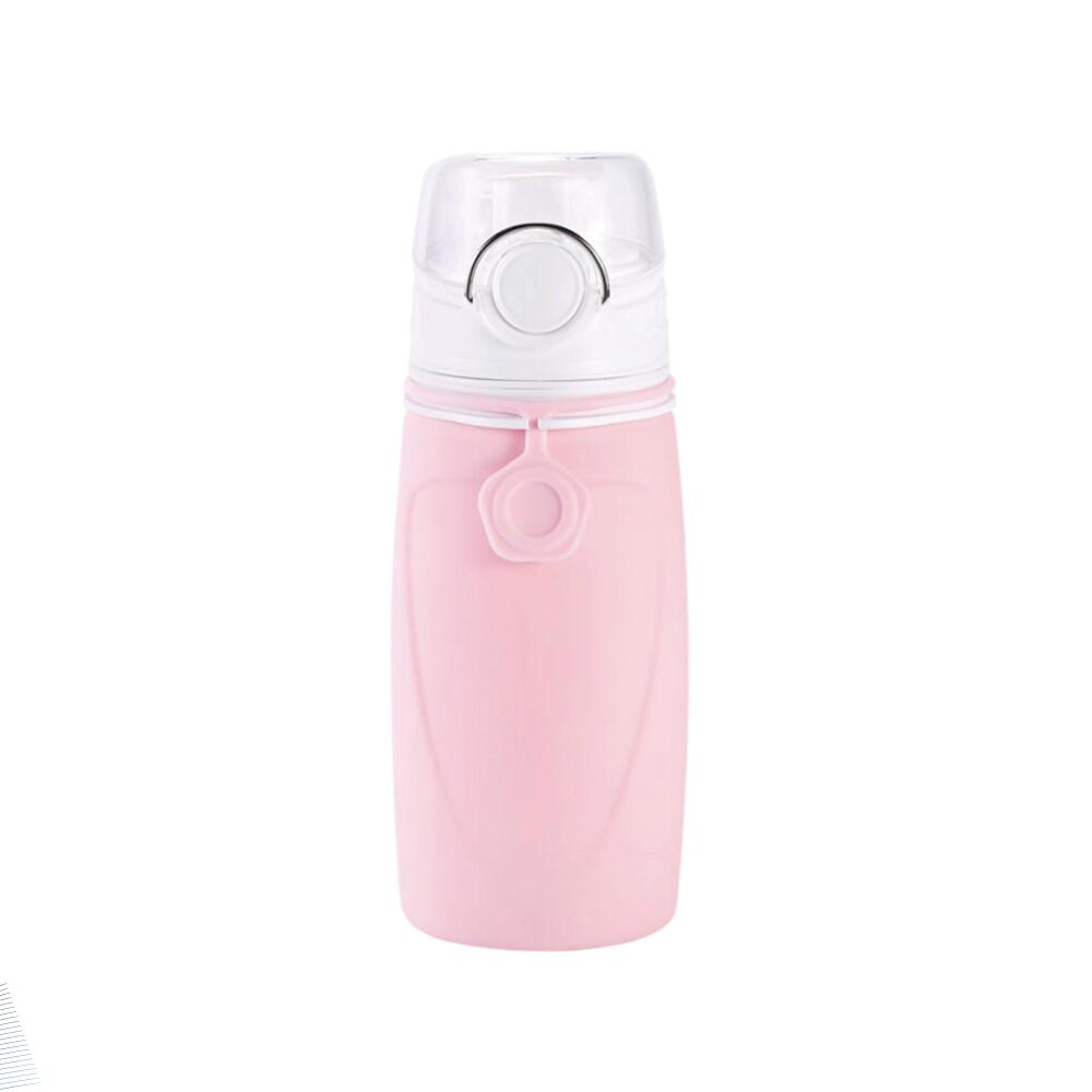 mbranfiltra 浄水ボトル 折りたたみ  550ml ピンク  ワンタッチ開閉 シリコン素材 携帯用