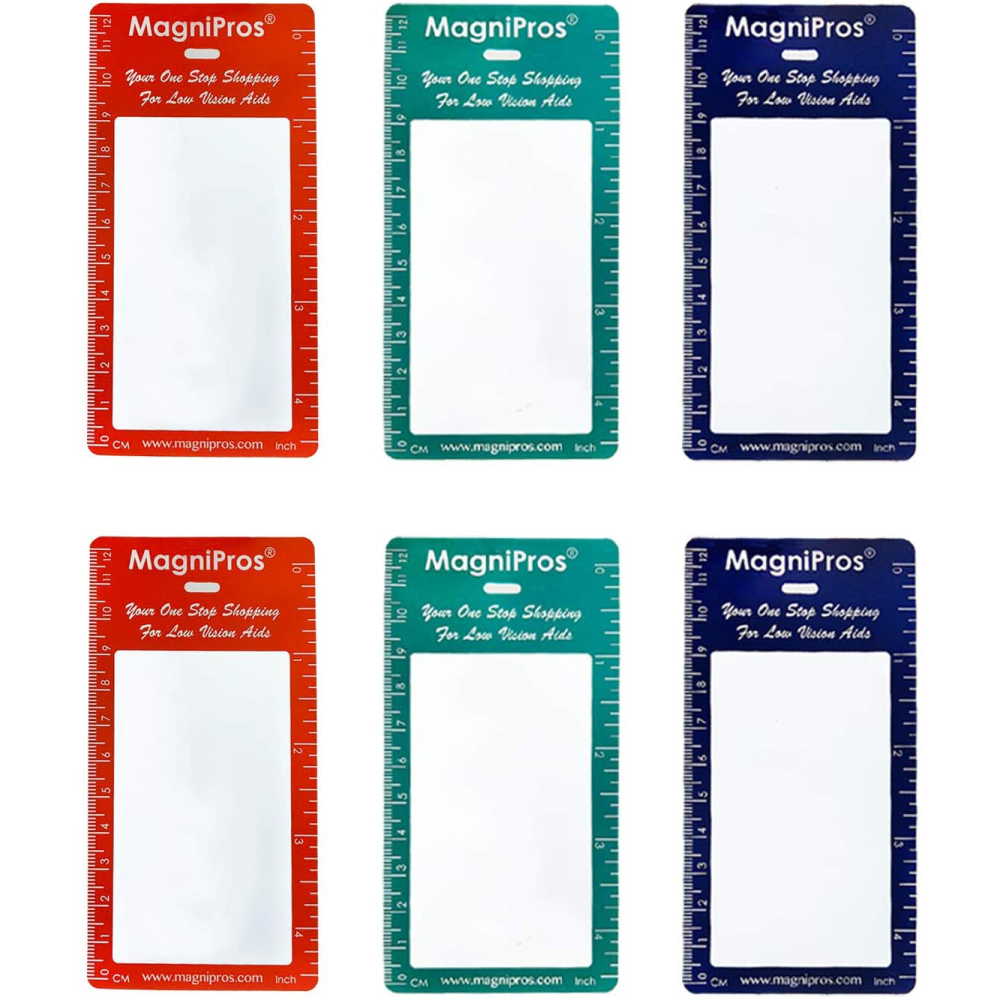 ブックマーク式拡大鏡 3倍率 しおり 定規 カード ルーペ カバー付き 6枚入り 拡大鏡 虫眼鏡 高倍率 カードレンズ 宝石 1819.