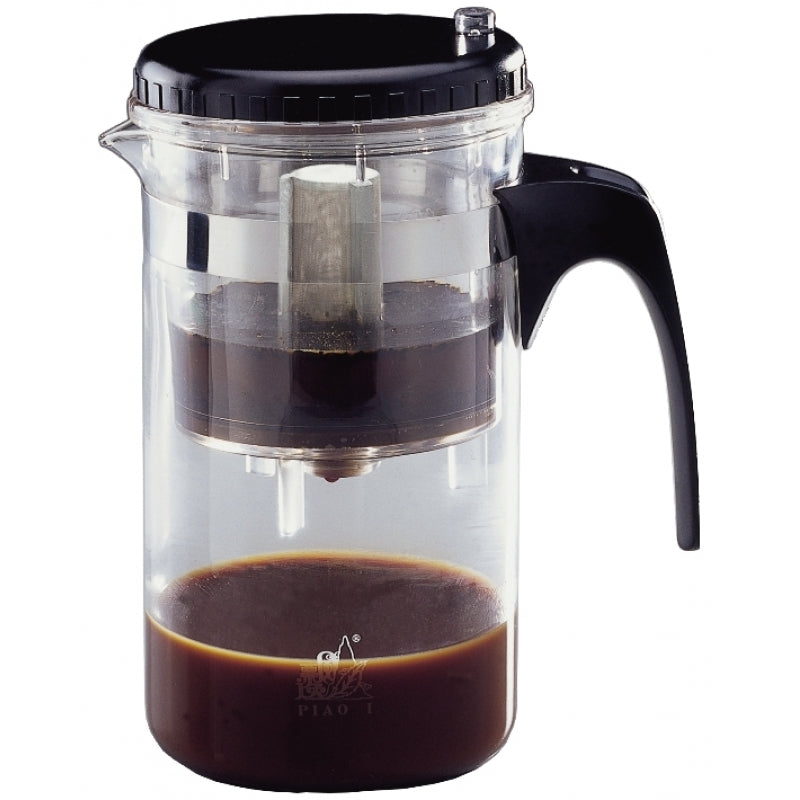 飄逸杯 ティーポット 1000cc 茶こし付き 二層構造 コーヒー 使用シーン