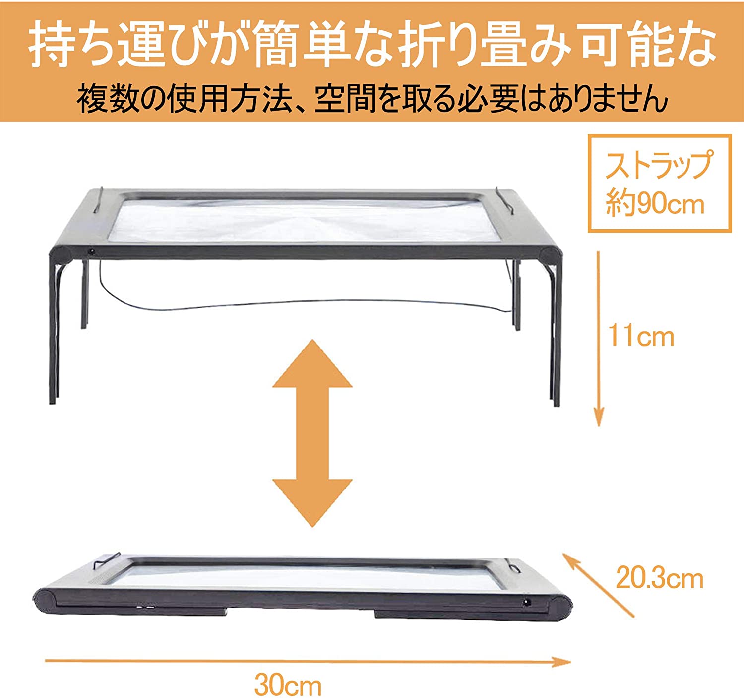 折りたたみ式拡大鏡 LEDライト付き 3倍率 ネックルーペ 電池 USB 充電式 拡大鏡 折り畳み式 首掛け ルーペ 卓上 300PSL.