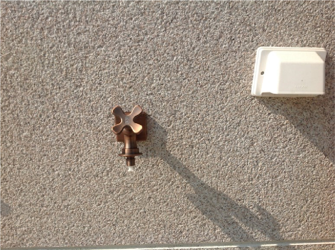 花バラ形 室外水栓|銅製おしゃれ蛇口 単水栓 黒 ガーデン・庭用