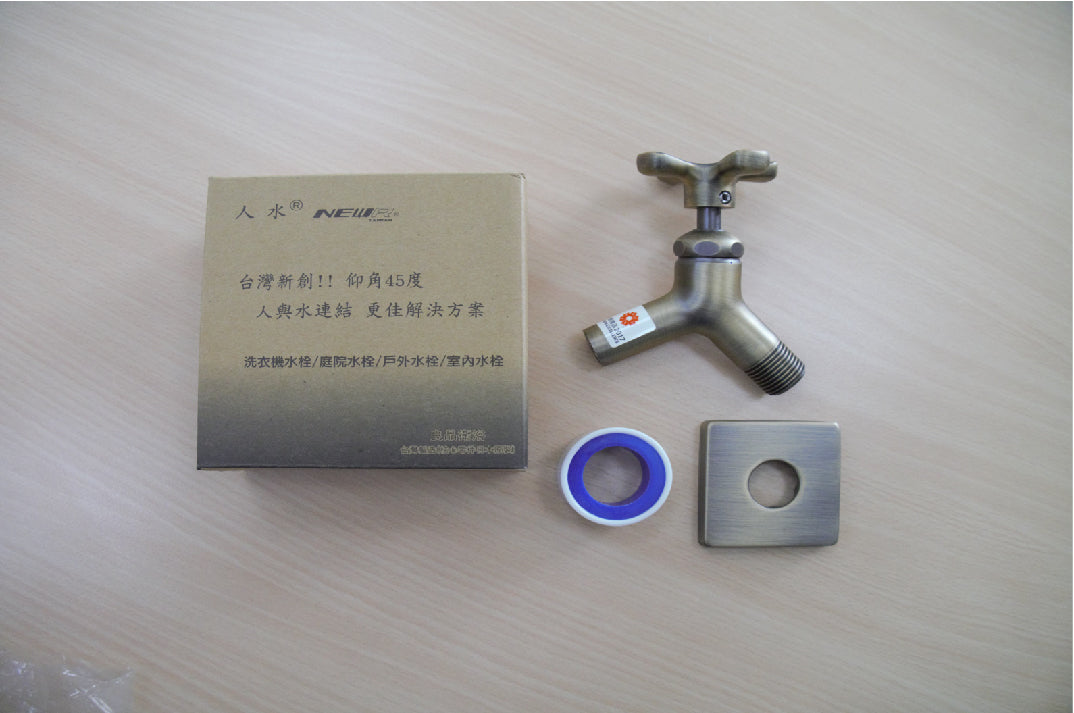 花バラ形 室外水栓|銅製おしゃれ蛇口 単水栓 黒 ガーデン・庭用