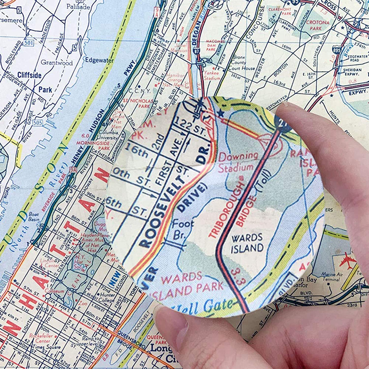 3倍率 カード ルーペ + 4倍率 文鎮 収納袋付き 老眼 卓上 拡大鏡 小型 虫眼鏡 高倍率 カードレンズ ドーム 宝石 持ち運び 626.