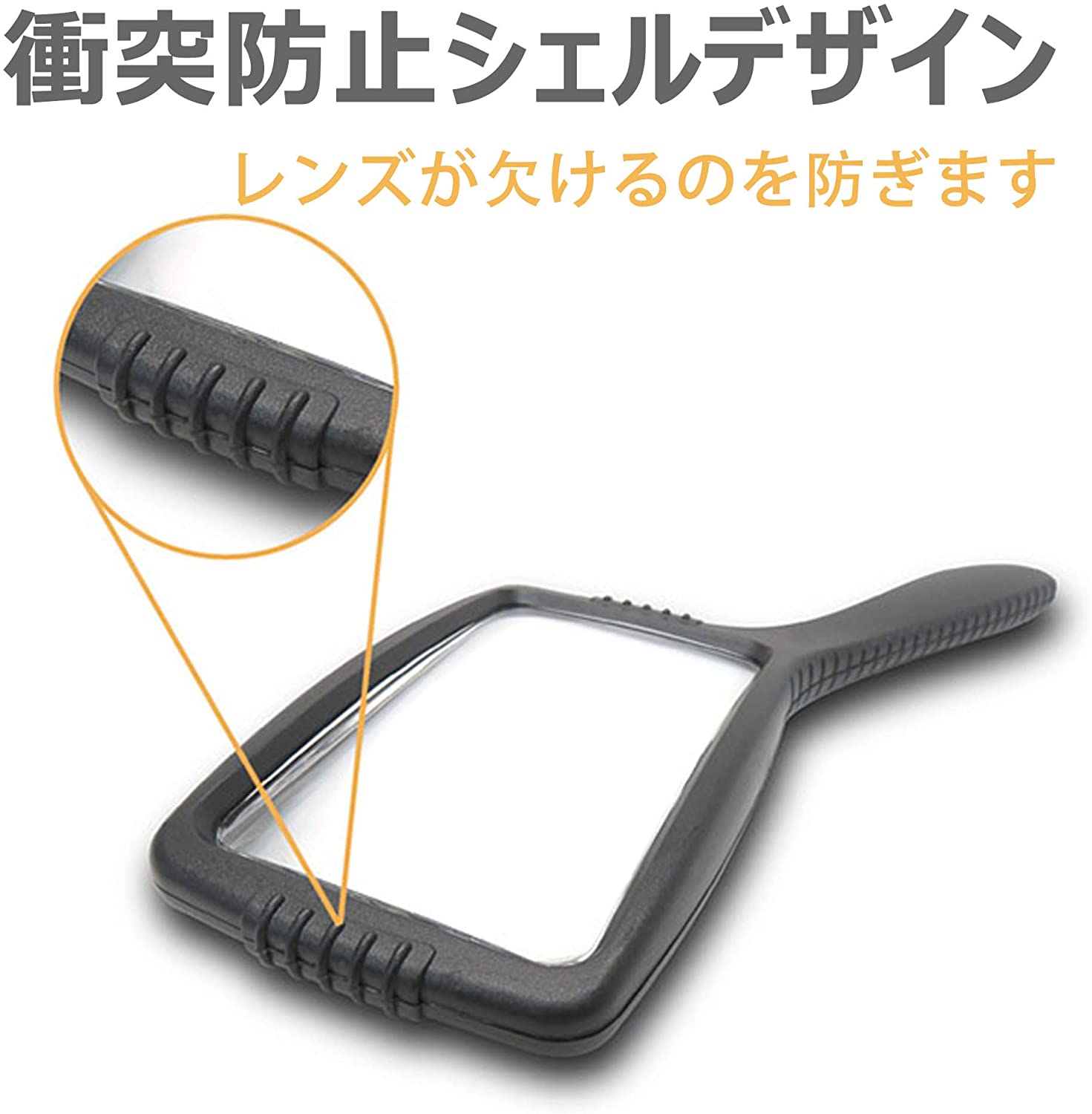 長方形ハンドルーペ 3倍率 手持ち 老眼 拡大鏡 小型 虫眼鏡 高倍率 携帯 カードレンズ 宝石 コンパクト 読書 新聞 1616.