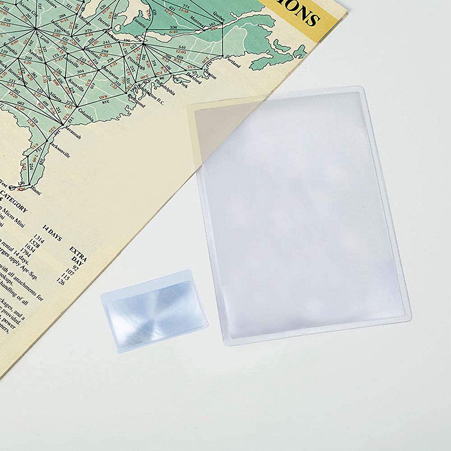 読書用拡大鏡 3倍率 シートルーペ  + 3倍率 カード ルーペ 老眼 A4サイズ 高倍率 拡大レンズ 持ち運び 新聞 AA200.