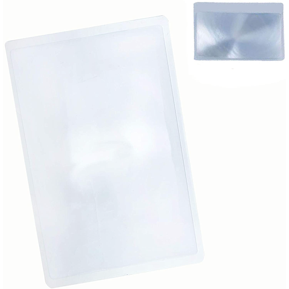 読書用拡大鏡 3倍率 シートルーペ  + 3倍率 カード ルーペ 老眼 A4サイズ 高倍率 拡大レンズ 持ち運び 新聞 AA200.