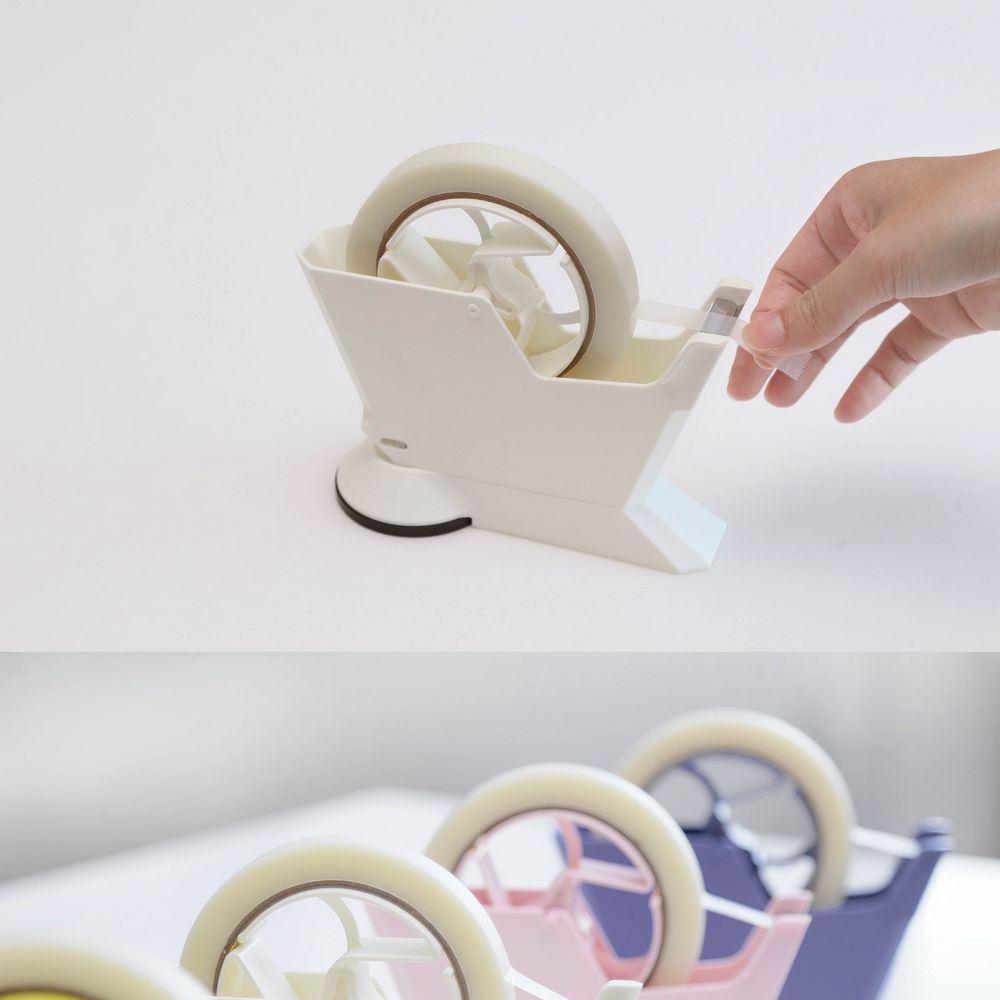 カタツムリ吸盤テープホルダー 4色 吸盤付 テープカッター 軽量 文房具 滑らない オフィス 事務用品 子供 勉強机 部屋 デスク 誕生日.