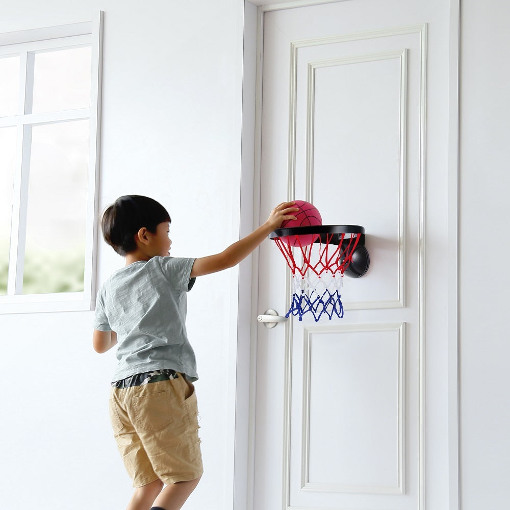バスケットゴール 室内 子供 男の子 ドア 壁掛け 吸盤 ピンクボール FECA ミニバスケ おもちゃ 簡単 バスケ練習
