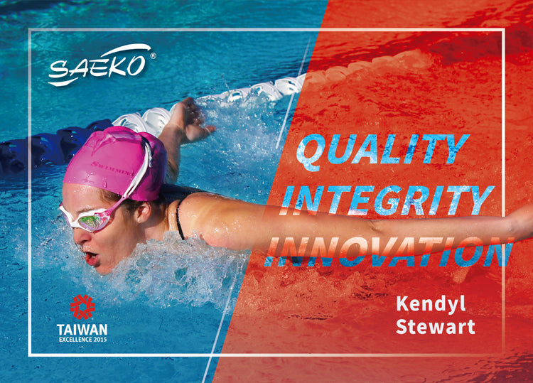 SAEKO スイミングゴーグル QUALITY INTEGRITY INNOVATION Kendyl Stewart 台湾エクセレンス賞2015 バタフライ 競泳