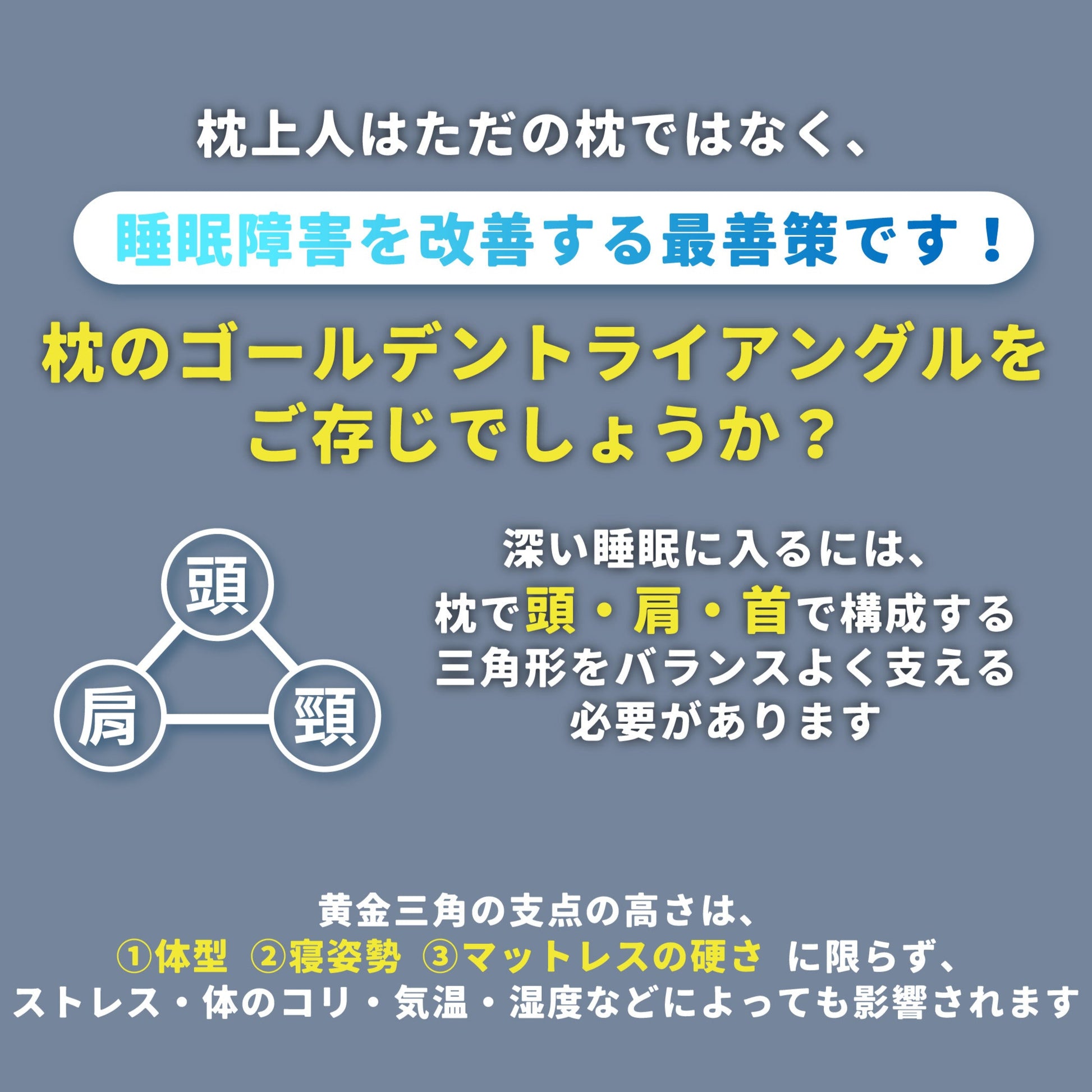 KUONAO 枕上人 黄金三角設計 頭 肩 首バランス支持 睡眠障害改善 ストレートネック 肩こり対策 人体工学枕