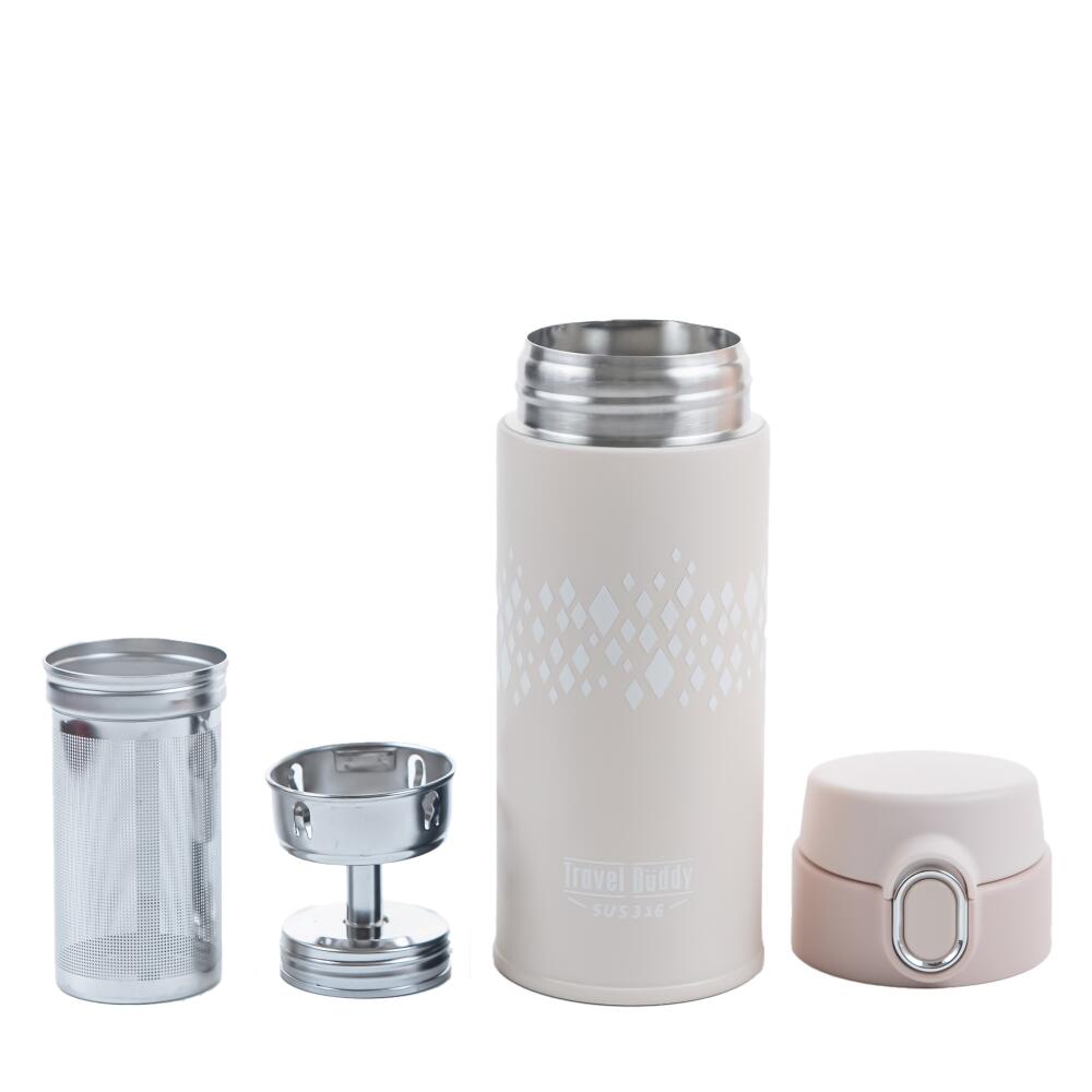 飄逸杯 トラベルバディ 断熱タンブラー ワンタッチ 350cc 付属品 蓋付き 取り外し可能な蓋と茶こし