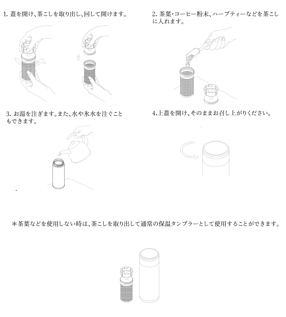 飄逸杯 トラベルバディ 断熱タンブラー 茶こし付き 使い方説明  保冷保温 お茶 コーヒー  簡単操作