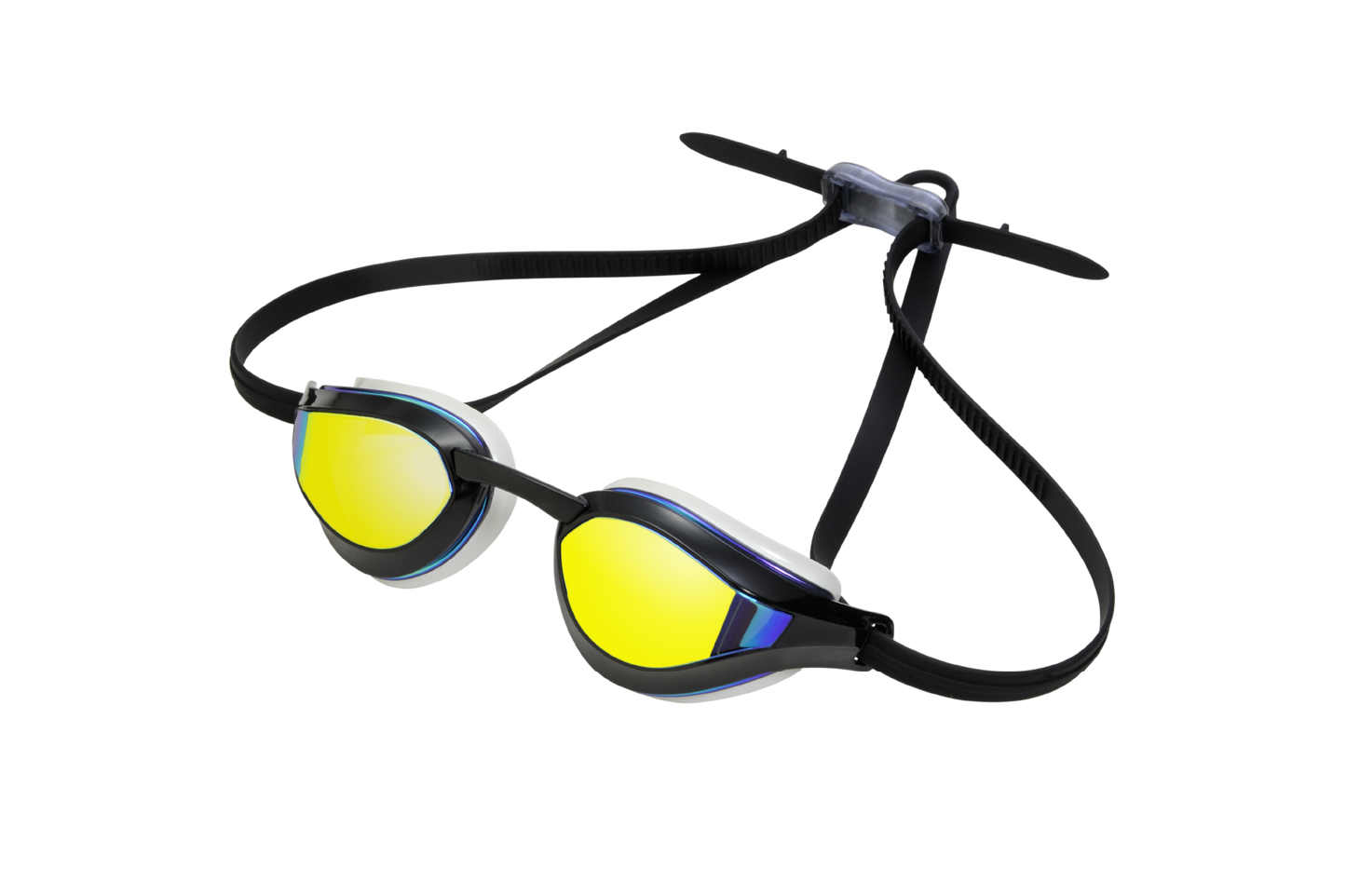 SAEKO S68UV スイミングゴーグル 黒 ミラーレンズ UVカット くもり止め 3Dアイカップ クイック調節 鼻ベルト交換可能 トライアスロン