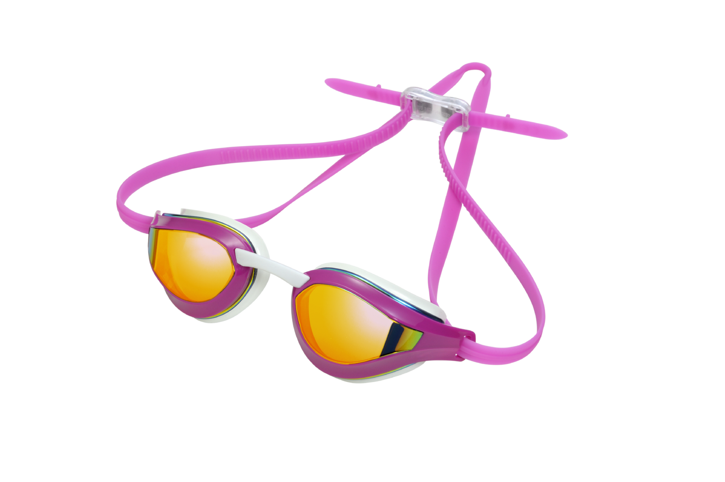 SAEKO S68UV スイミングゴーグル ピンク ミラーレンズ UVカット くもり止め 3Dアイカップ クイック調節 鼻ベルト交換可能 トライアスロン