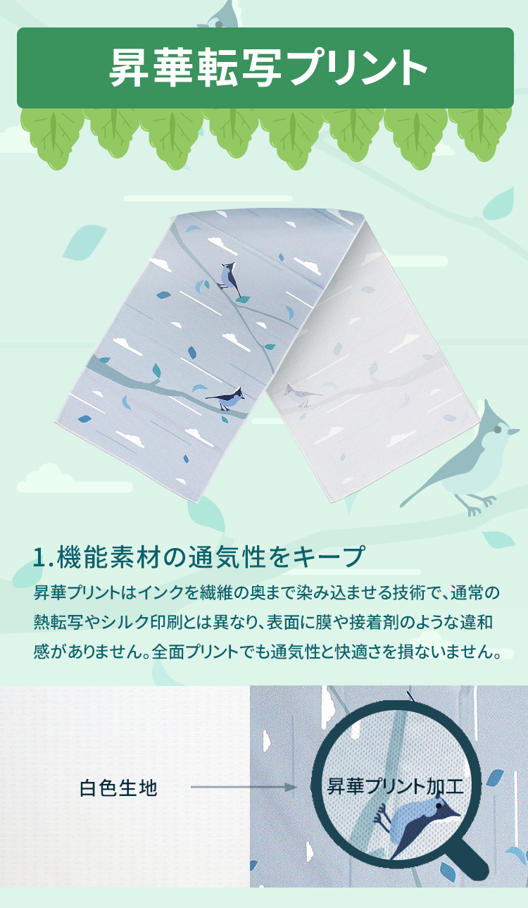 Anti-Arctic 冷感タオル 昇華プリント 通気性 色落ちなし 30x100cm 玉石繊維 台湾製 スポーツ 夏 洗濯OK