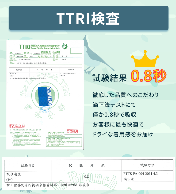 Anti-Arctic 冷感タオル TTRI検査 吸水性0.8秒 速乾 30x100cm 玉石繊維 台湾製 スポーツ 夏 高品質