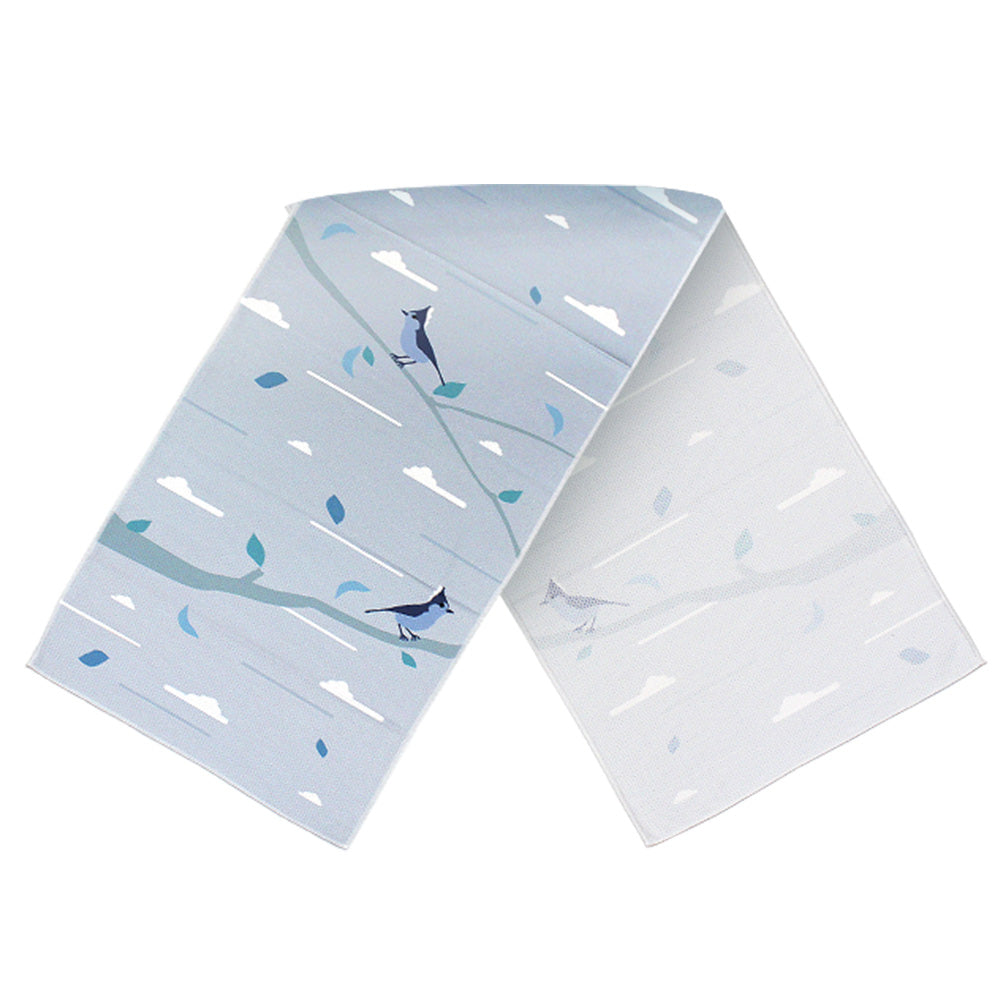 Anti-Arctic 冷感タオル 正反両面 淡藍色 台湾シジュウカラ 30x100cm 玉石繊維 スポーツ 運動 夏