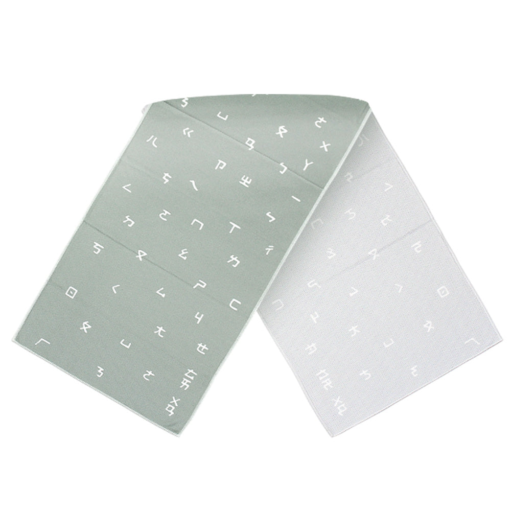 Anti-Arctic 冷却タオル グレー 展開 注音符号 両面 玉石繊維 30x100cm 冷感 スポーツ 熱中症対策 台湾製