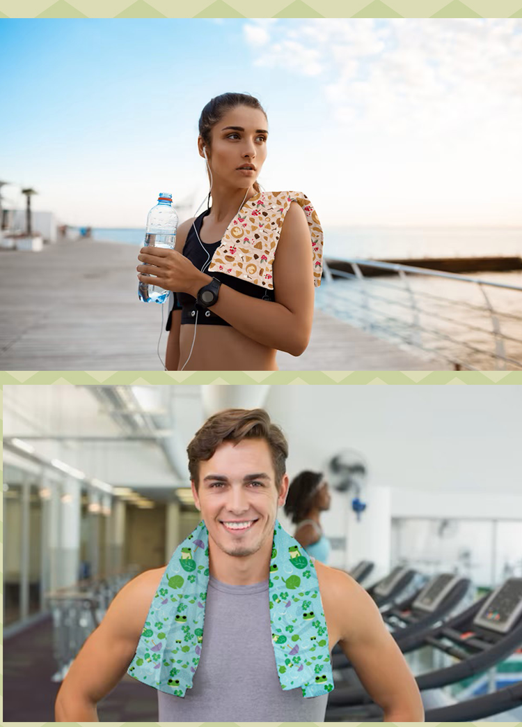 Anti-Arctic 冷却タオル 使用シーン スポーツ ジム 海辺 玉石繊維 冷感 吸水性 台湾製 運動 アウトドア用