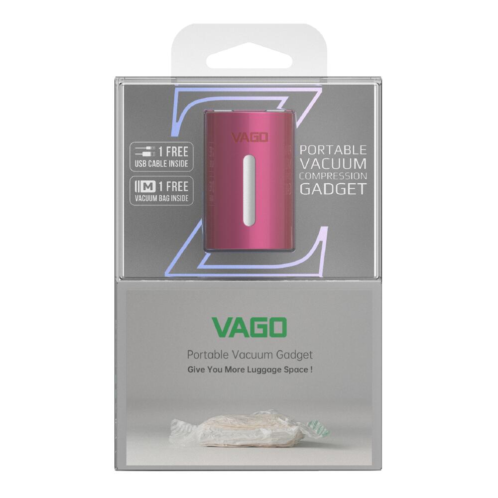 VAGO Z ピンク パッケージ USBケーブル付き 真空バッグ付き ポータブル 旅行用 荷物スペース拡大