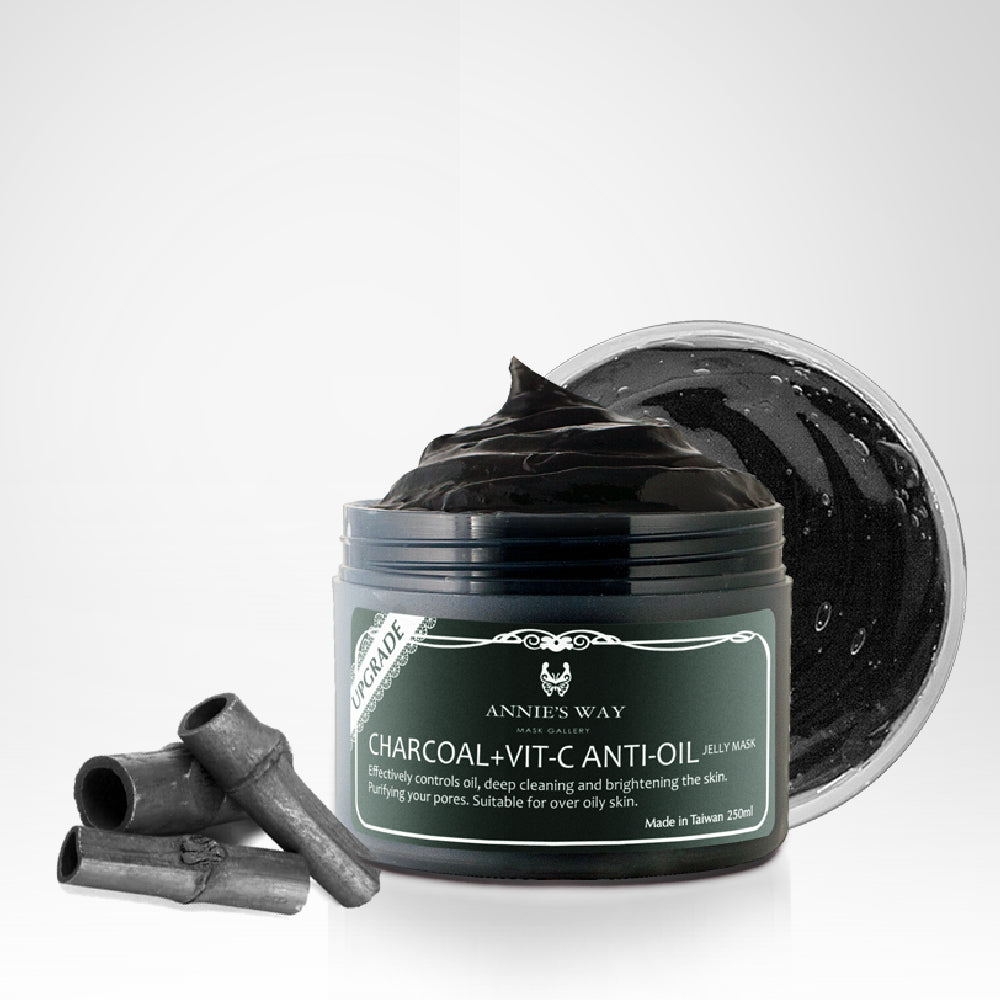 ANNIE'S WAY 炭パック ビタミンC 竹炭 370g 毛穴ケア 皮脂抑え 黒いジェル 洗い流すパック