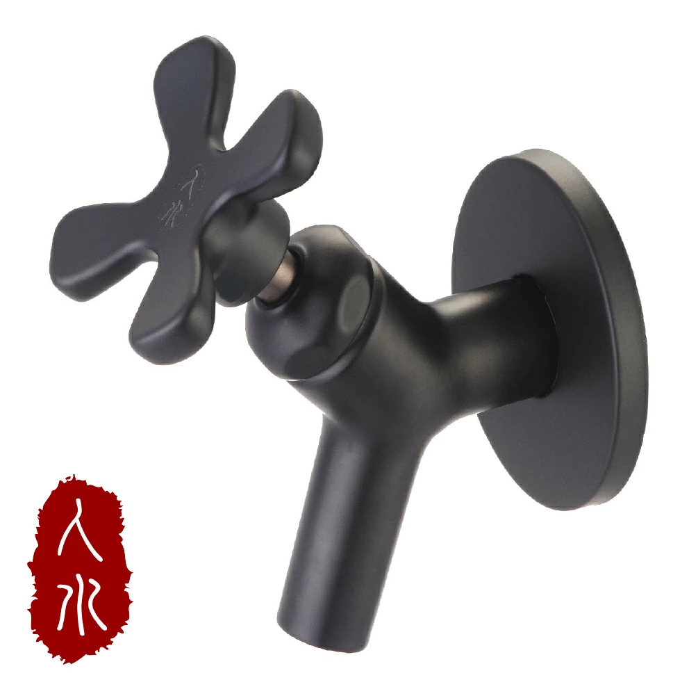 花バラ形 室外水栓|銅製おしゃれ蛇口 単水栓 黒 ガーデン・庭用