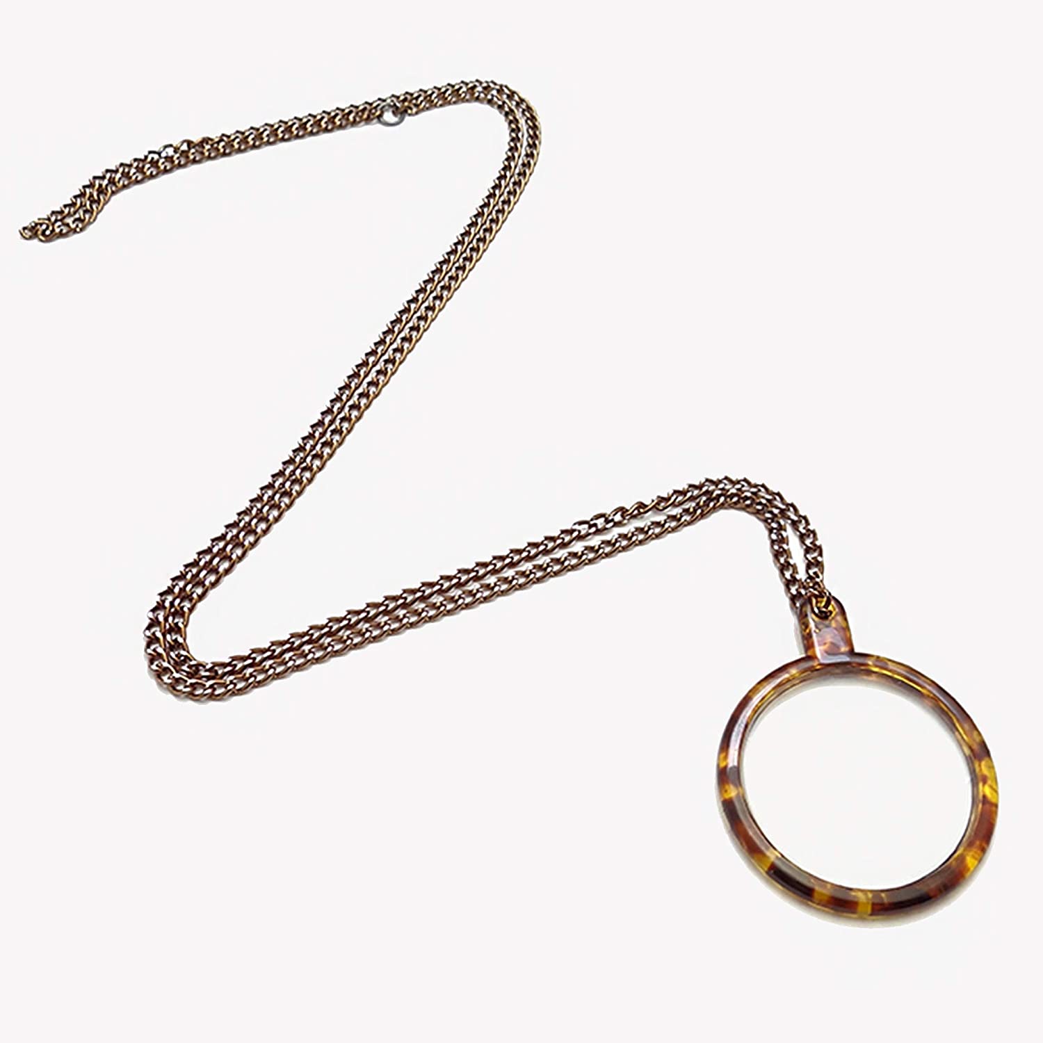 3倍率 ペンダントルーペ+2倍率 ペンダント型 カード ルーペ 首掛け 拡大鏡 虫眼鏡 高倍率 拡大レンズ ネックレス UB14+853x2.