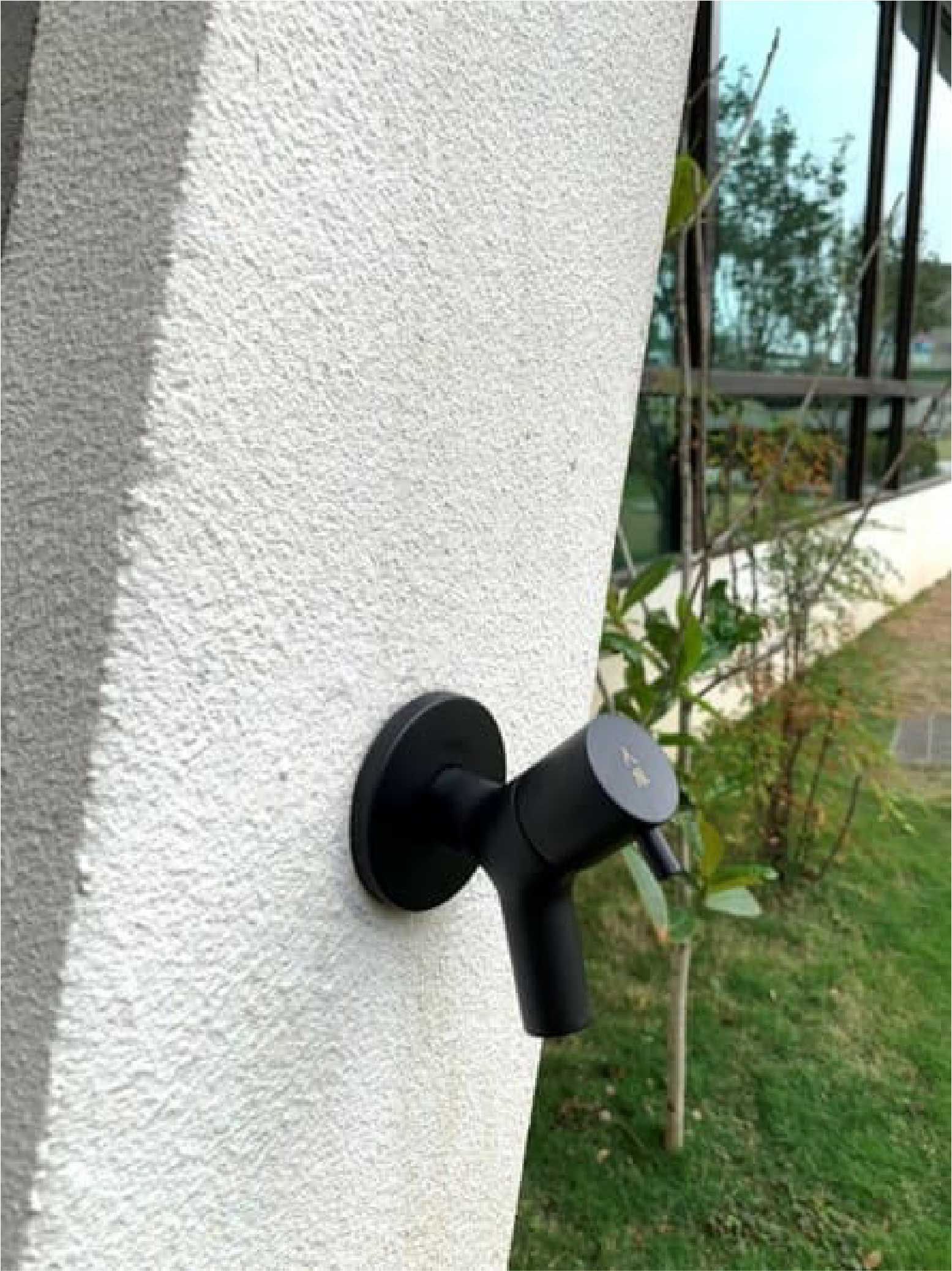 人水 水栓34-101｜蛇口 ブラック 銅製 単水栓 壁用 ワンホール 洗面所