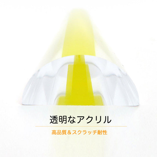 MAGPRO カラーバールーペ 透明アクリル素材 黄色ガイドライン 高品質 耐久性 棒状拡大鏡 材質
