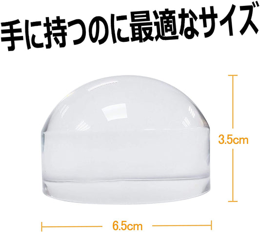 3倍率 カード ルーペ + 4倍率 文鎮 収納袋付き 老眼 卓上 拡大鏡 小型 虫眼鏡 高倍率 カードレンズ ドーム 宝石 持ち運び 626.