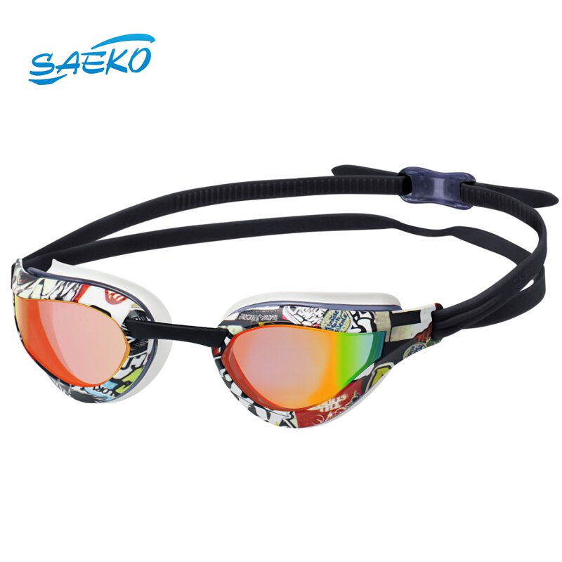 SAEKO スイミングゴーグル S68UV｜UVカット くもり止め 4色 広角レンズ 鼻ベルト クイック調節 大人用