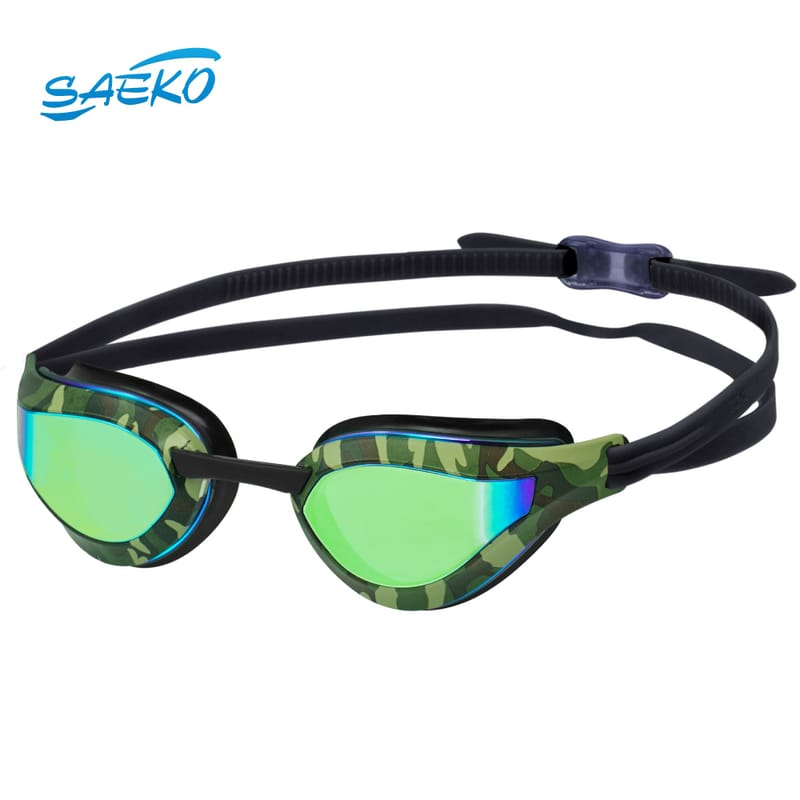 SAEKO スイミングゴーグル S68UV｜UVカット くもり止め 4色 広角レンズ 鼻ベルト クイック調節 大人用