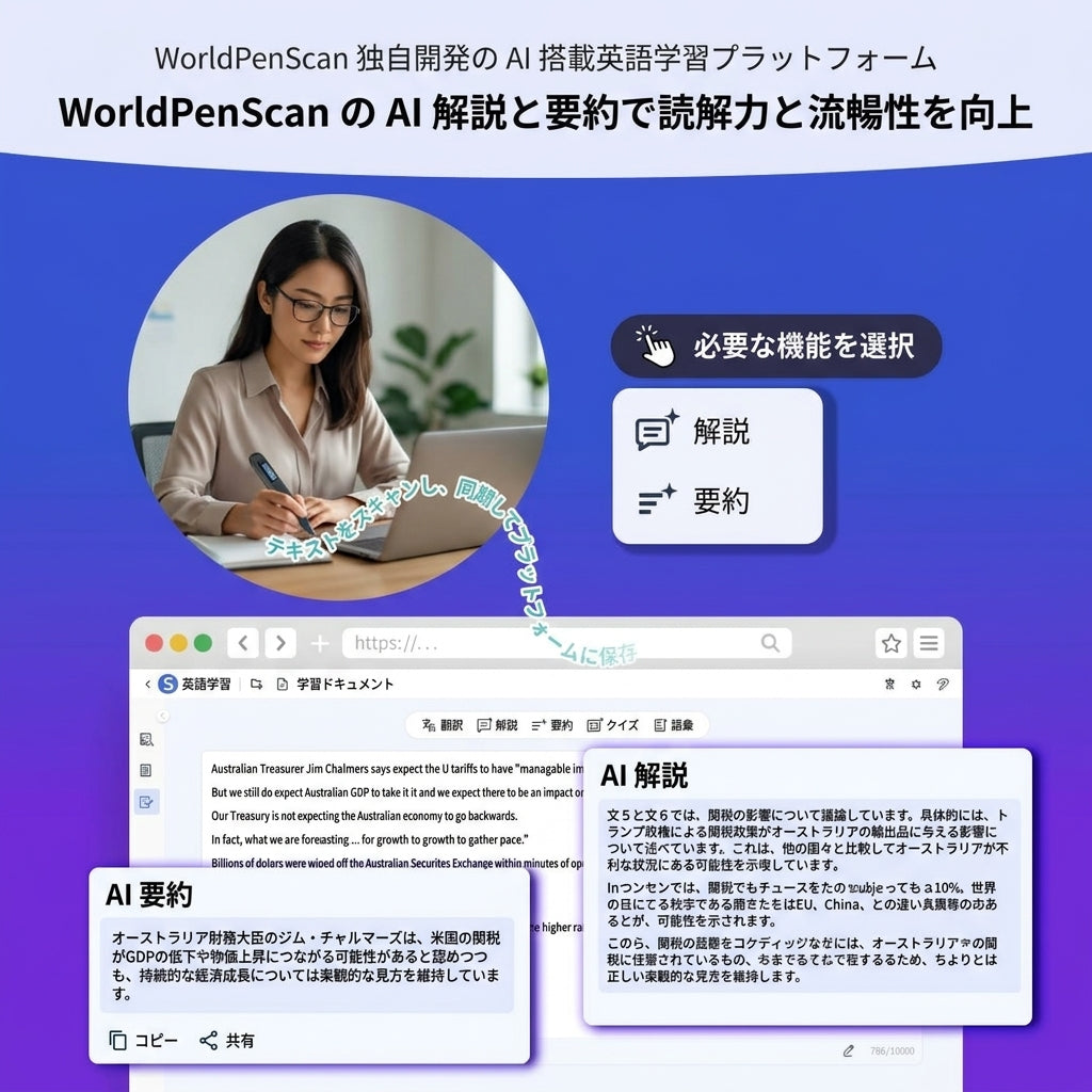 WPSGO多機能ペン型スキャナー翻訳機｜翻訳ペン OCR スキャナー 英語翻訳機 AI翻訳機 音声翻訳機 翻訳機 電子辞書