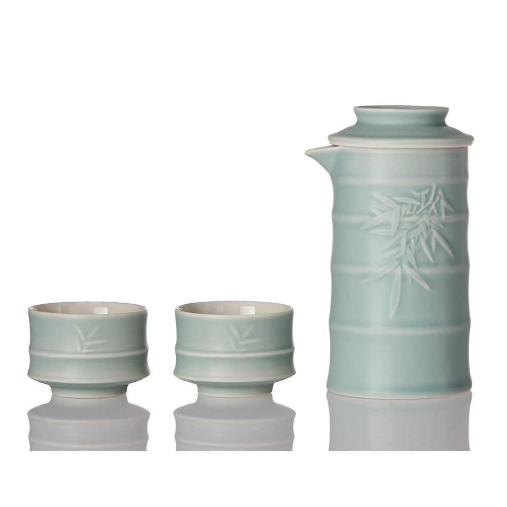 竹君子 茶器セット 急須 湯呑み 3色展開 軽量 セラミック 携帯便利 収納バッグ付 おしゃれ 和モダン プレゼントにも最適