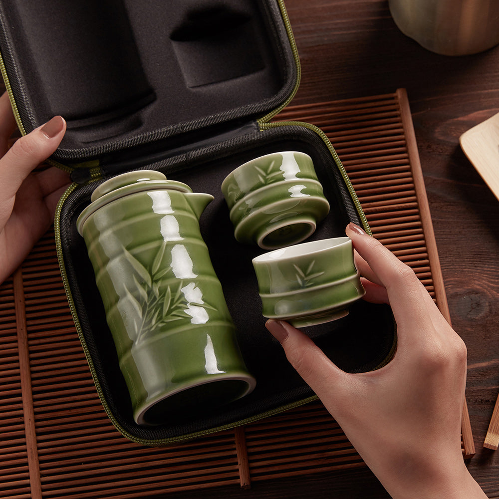 竹君子 茶器 急須 湯呑み セット 3色 茶道具 軽量 ティーセット