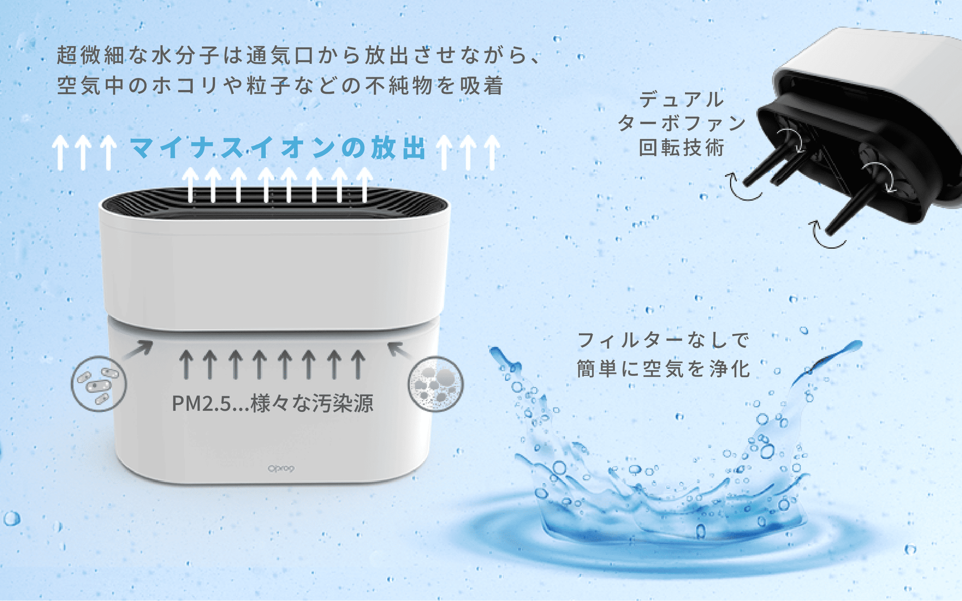 Opro9 スマート空気清浄機|Apple HomeKit対応 消耗品なし 10-12畳 PM2 Opro9 スマート空気清浄機|Apple HomeKit対応 消耗品なし 10-12畳 PM2
