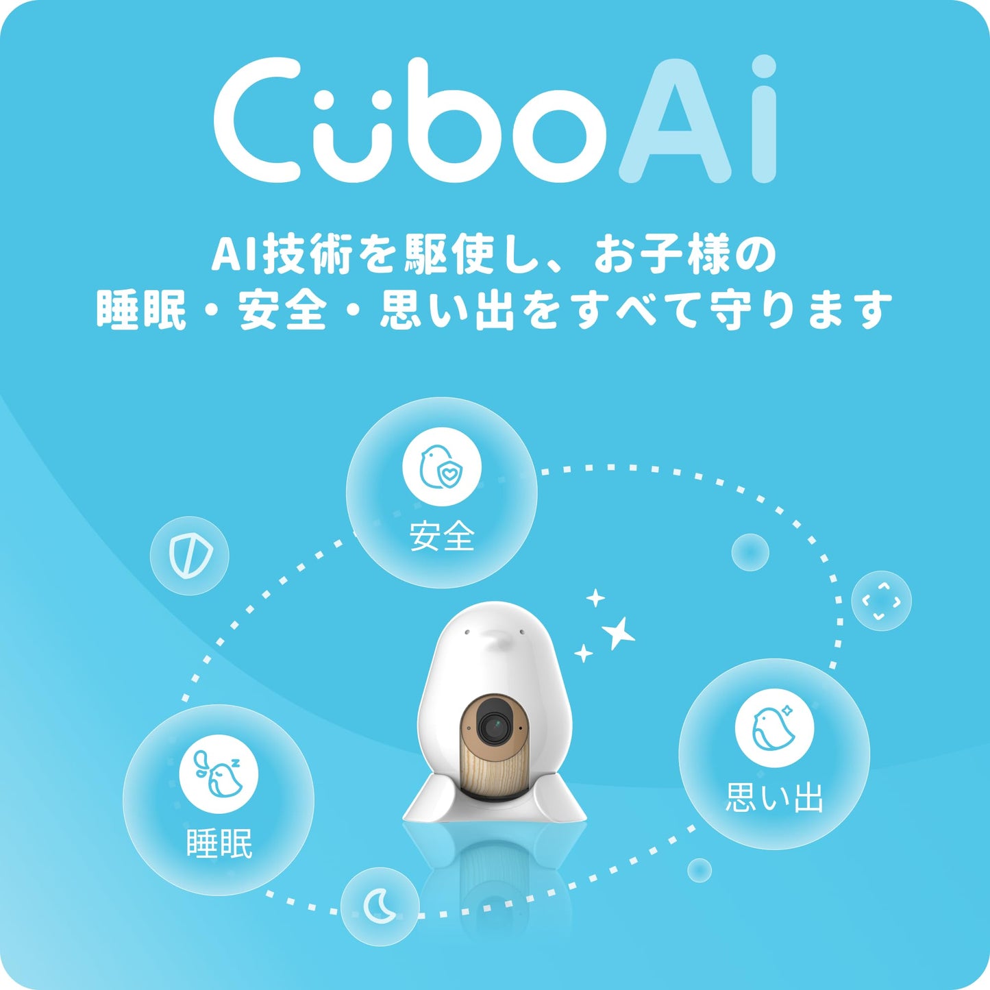 ベビーモニター スマート Cubo Ai Plus 赤ちゃん 見守りカメラ 1080p HD 高解像度 温度 湿度 センサー スマホ連動 睡眠 安全 顔認識 カバー防止 寝返り アラート 睡眠分析 泣き声 感知 自動【Cubo Ai】【台湾エクセレンス】【日本国内発送】【送料無料】