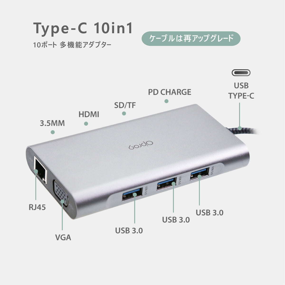 ハブ 10in1 USB 3.0 Type-c HDMI 4K対応 3ポートコンパクトPD SDカード5Gbps高速 伝送 Macbook アダプタ 高速充電 多機能 軽量 小型【Opro9】【台湾直送】【送料無料】【台湾エクセレンス】