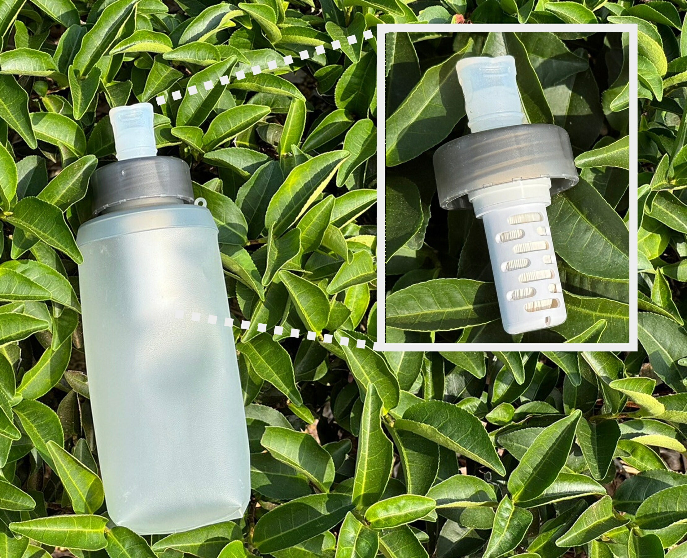 フィルター付きガラスボトル 600ml 1000ml*6 折りたたみ水筒 浄水フィルター付き 280/750/1000ml 携帯用 TPU