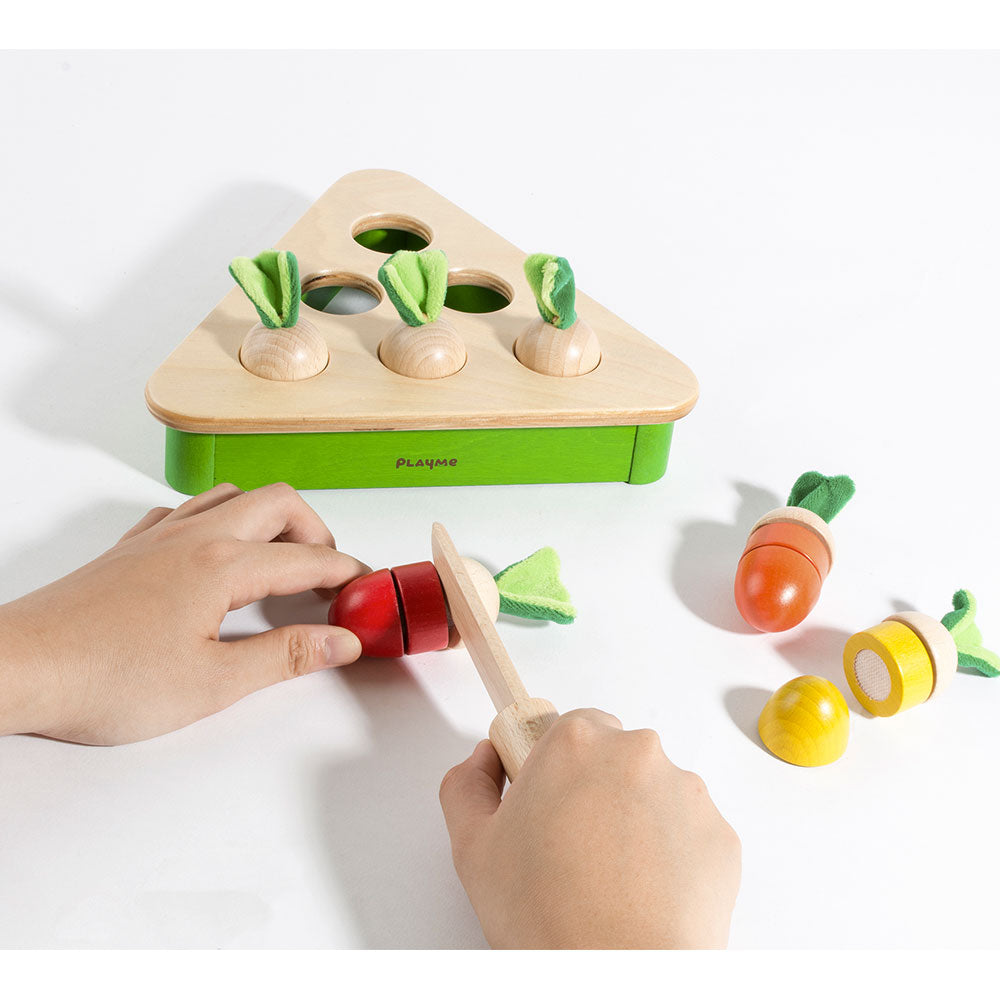 PlayMe ニンジン抜きおもちゃ 木製知育玩具 3歳以上 型はめパズル