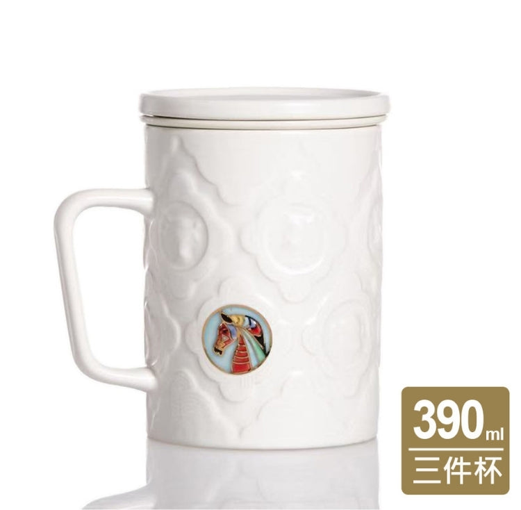 ACERA 十二支三点セットカップ 茶こし付き 390ml 2色 干支 一人用 マグカップ