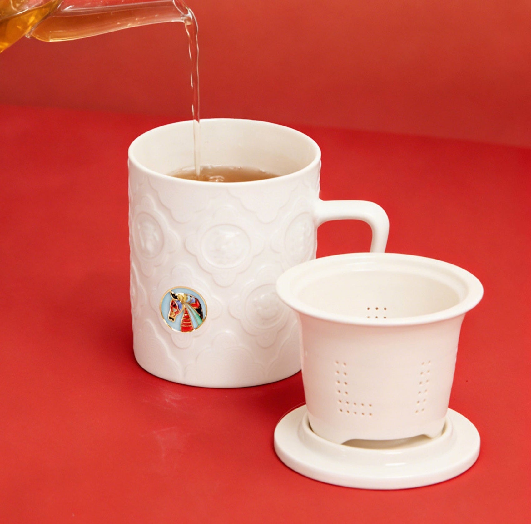ACERA 十二支三点セットカップ 茶こし付き 390ml 2色 干支 一人用 マグカップ
