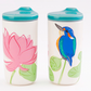 瓷林 翠啼蓬勃 陶器タンブラー カワセミ 蓮の花 ターコイズ蓋 保温保冷 ふた付き 300ml  蓋付きタンブラー