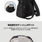 Dausonlab マザーズリュック 20L 黒 背面ポケット 15インチPC A4収納 ティッシュポケット 育児バッグ 機能図