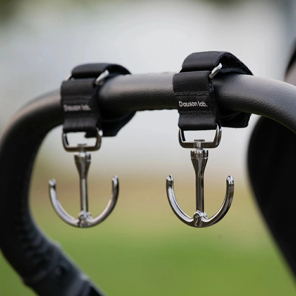 Dausonlab ベビーカーフック 黒 2個セット 360度回転 耐荷重 10kg ベビーカー装着 育児 便利