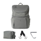 Dausonlab マザーズリュック 15L グレー 4件セット 防水 軽量 大容量 ポーチ フック付 パパママ兼用 育児バッグ