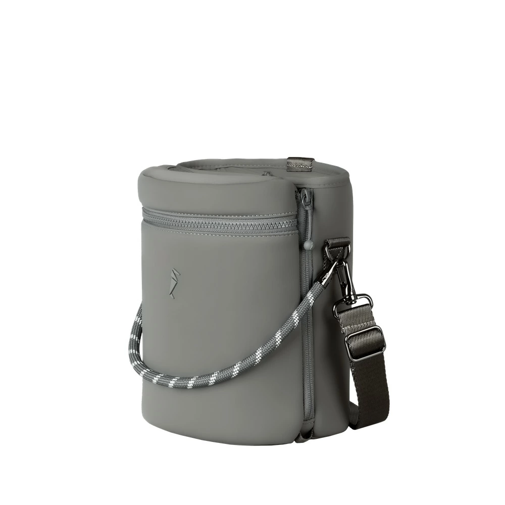 Dausonlab SPACEFOLD 折りたたみバケツバッグ グレー バケツ型 YKKファスナー ショルダーストラップ 商品撮影