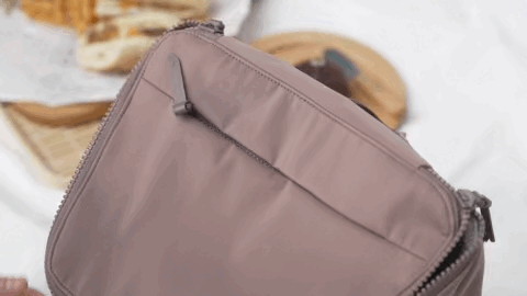 Dausonlab マザーズリュック 20L グレー 折りたたみ仕切り 自由配置実演 収納カスタマイズ 育児バッグ 使いやすい