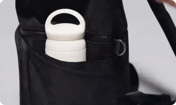 Dausonlab マザーズリュック 20L 黒 サイドポケット実演 水筒 小物収納 取り出しやすい 育児バッグ 便利