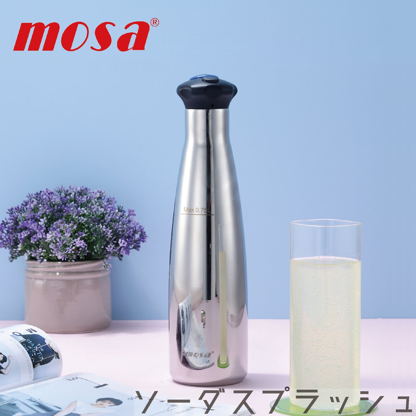 炭酸水メーカー ソーダ メーカー ボトル 750ml ステンレス ウォーター ジュース ドリンク 炭酸水 炭酸飲料 スパークリング 大容量 家庭用 家電 デザイン ギフト プレゼント【MOSA】【台湾直送】【送料無料】【台湾エクセレンス】